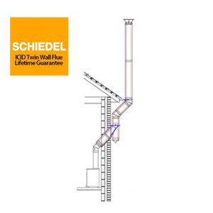 External Bungalow Twin Wall Top Exit Chimney Flue System-5inch Black-Schiedel ICID-for Stoves with a 5inch Outlet